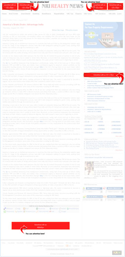 Advertisement on internal pages